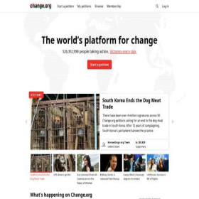 Скриншот главной страницы сайта change.org
