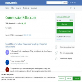 Скриншот главной страницы сайта commissionkiller.com