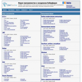 Скриншот главной страницы сайта cyberforum.ru