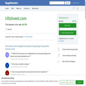 Скриншот главной страницы сайта ufoinvest.com