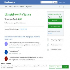 Скриншот главной страницы сайта ultimatepowerprofits.com