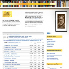 Скриншот главной страницы сайта 100bestbooks.ru