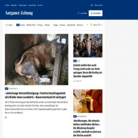 Скриншот главной страницы сайта aargauerzeitung.ch