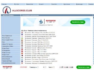 Скриншот главной страницы сайта allscores.ru