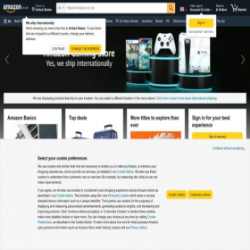 Скриншот главной страницы сайта amazon.co.uk