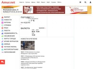 Скриншот главной страницы сайта amur.net