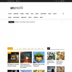 Скриншот главной страницы сайта apkgamezone.com