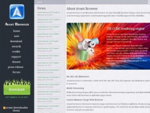 Скриншот главной страницы сайта avantbrowser.com