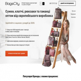 Скриншот главной страницы сайта bagscity.com.ua