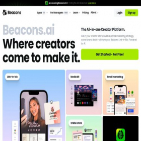 Скриншот главной страницы сайта beacons.ai