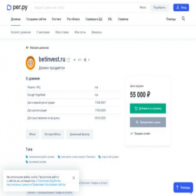 Скриншот главной страницы сайта betinvest.ru