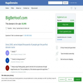 Скриншот главной страницы сайта bigbehoof.com