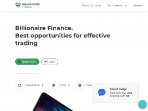 Скриншот главной страницы сайта billionaire.finance