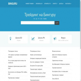 Скриншот главной страницы сайта binguru.net