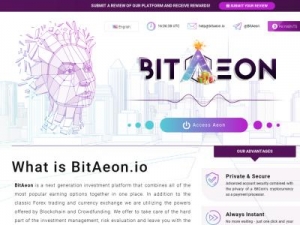 Скриншот главной страницы сайта bitaeon.io