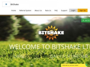 Скриншот главной страницы сайта bitshake.biz