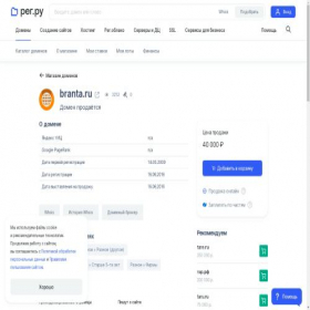 Скриншот главной страницы сайта branta.ru