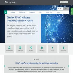 Скриншот главной страницы сайта btokenbank.com