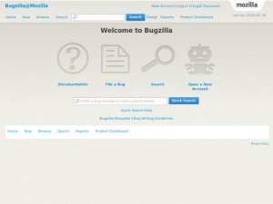 Скриншот главной страницы сайта bugzilla.mozilla.org