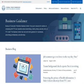 Скриншот главной страницы сайта business.ftc.gov