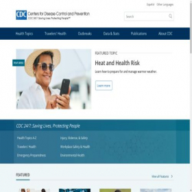 Скриншот главной страницы сайта cdc.gov