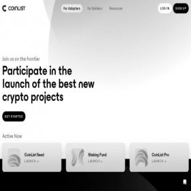 Скриншот главной страницы сайта coinlist.co
