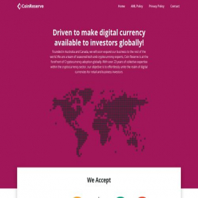 Скриншот главной страницы сайта coinreserve.net