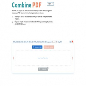 Скриншот главной страницы сайта combinepdf.com