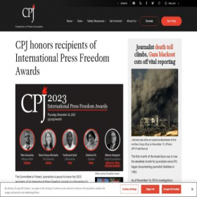 Скриншот главной страницы сайта cpj.org