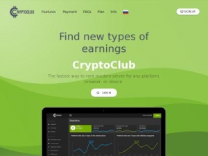 Скриншот главной страницы сайта cryptoclub.biz