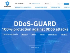 Скриншот главной страницы сайта ddos-guard.net