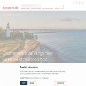 Скриншот главной страницы сайта denmark.dk