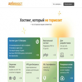 Скриншот главной страницы сайта dobrohost.ru