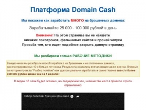 Скриншот главной страницы сайта domayns-cash.ru