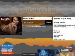 Скриншот главной страницы сайта doomed.io
