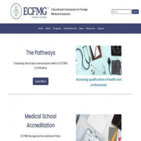Скриншот главной страницы сайта ecfmg.org