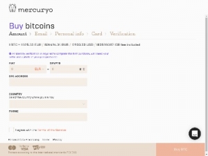 Скриншот главной страницы сайта exchange.mercuryo.io