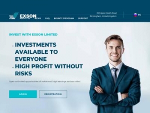 Скриншот главной страницы сайта exson.biz
