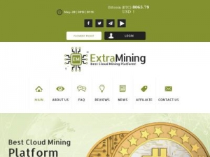Скриншот главной страницы сайта extramining.io