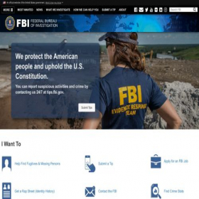 Скриншот главной страницы сайта fbi.gov