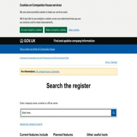 Скриншот главной страницы сайта find-and-update.company-information.service.gov.uk