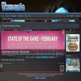 Скриншот главной страницы сайта forums.terraria.org