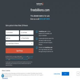 Скриншот главной страницы сайта freebillions.com