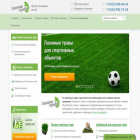 Скриншот главной страницы сайта gazon-spb.ru