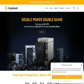 Скриншот главной страницы сайта goldshell.com