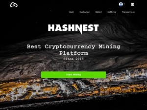 Скриншот главной страницы сайта hashnest.com