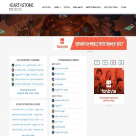 Скриншот главной страницы сайта hearthstonetopdecks.com