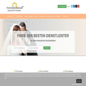 Скриншот главной страницы сайта hochzeitscheck.de