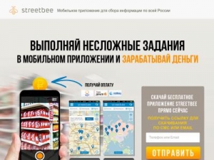 Скриншот главной страницы сайта honey.streetbee.ru