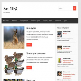 Скриншот главной страницы сайта huntland.ru